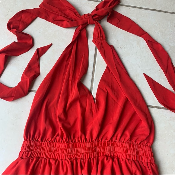 • NEW! Deep V Tie Back Mini Dress • - Picture 5 of 16